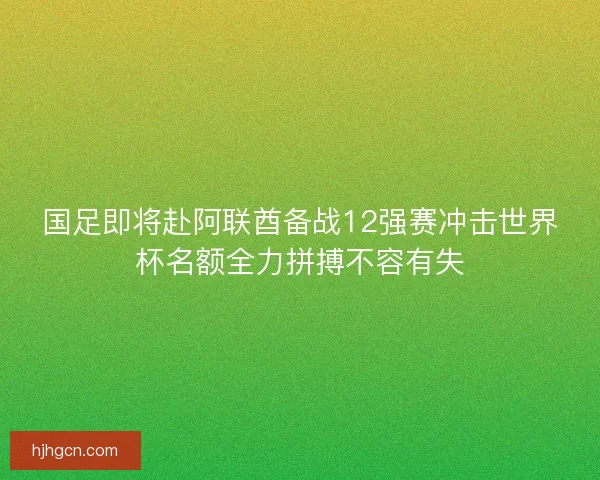 国足即将赴阿联酋备战12强赛冲击世界杯名额全力拼搏不容有失